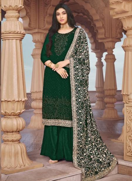 Green Colour Vouch Naari 6 New Designer Festive Wear Heavy Georgette Salwar Suit Collection 6004